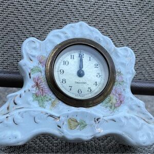 Antique 1800s NEW HAVEN German Victorian Porcelain Mantel Shelf Clock